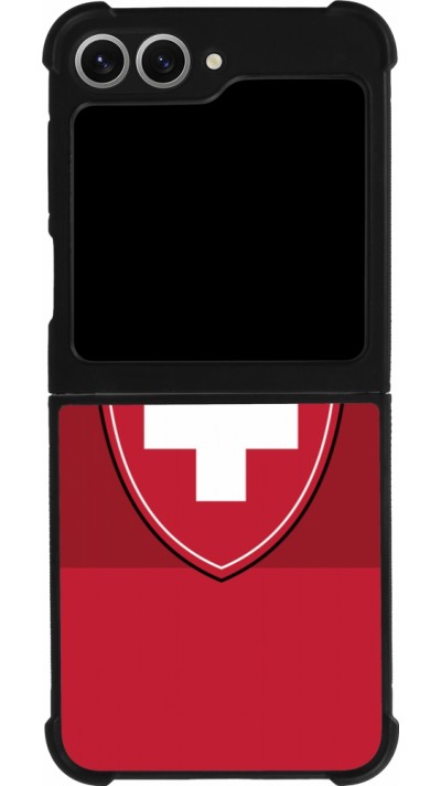 Coque Samsung Galaxy Z Flip6 - Silicone rigide noir Hockey World Championship Ecusson Suisse