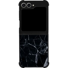 Coque Samsung Galaxy Z Flip6 - Silicone rigide noir Marble Black 01