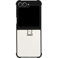 Coque Samsung Galaxy Z Flip6 - Silicone rigide noir Minimal bunny cutie