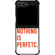 Coque Samsung Galaxy Z Flip6 - Silicone rigide noir Nothing is Perfetc