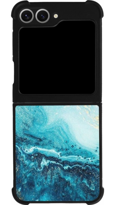Coque Samsung Galaxy Z Flip6 - Silicone rigide noir Sea Foam Blue