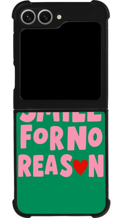 Coque Samsung Galaxy Z Flip6 - Silicone rigide noir Smile for no reason 2026