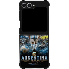 Coque Samsung Galaxy Z Flip6 - Silicone rigide noir Football Argentine splash 2026