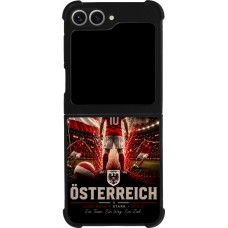 Coque Samsung Galaxy Z Flip6 - Silicone rigide noir Football Autriche splash 2026