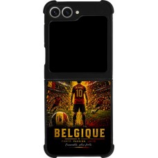 Coque Samsung Galaxy Z Flip6 - Silicone rigide noir Football Belgique splash 2026