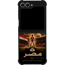 Coque Samsung Galaxy Z Flip6 - Silicone rigide noir Football Égypte splash 2026
