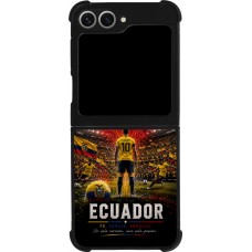 Coque Samsung Galaxy Z Flip6 - Silicone rigide noir Football Équateur splash 2026
