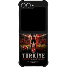 Coque Samsung Galaxy Z Flip6 - Silicone rigide noir Football Turquie splash 2026