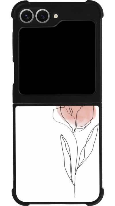 Coque Samsung Galaxy Z Flip6 - Silicone rigide noir Spring 23 minimalist flower