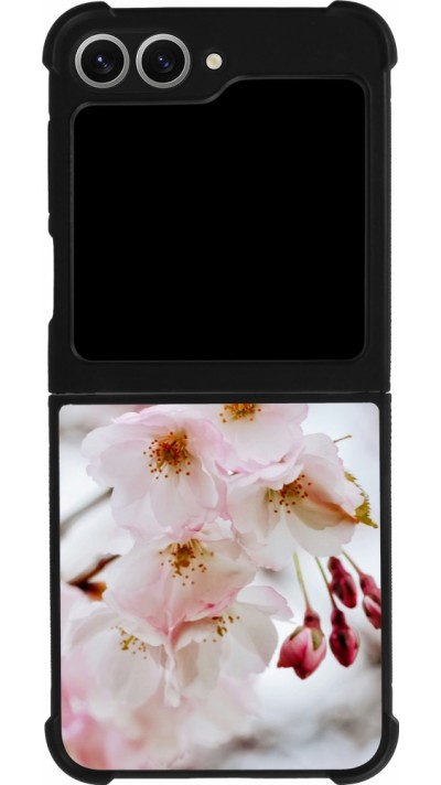 Coque Samsung Galaxy Z Flip6 - Silicone rigide noir Cherry tree Spring 2026