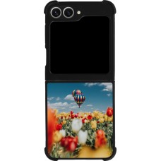 Coque Samsung Galaxy Z Flip6 - Silicone rigide noir Hot air balloon Spring 2026