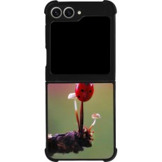 Coque Samsung Galaxy Z Flip6 - Silicone rigide noir Ladybird on a mushroom Spring 2026
