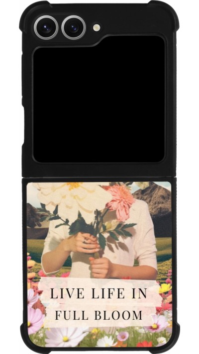 Coque Samsung Galaxy Z Flip6 - Silicone rigide noir Live life in full moon Spring 2026