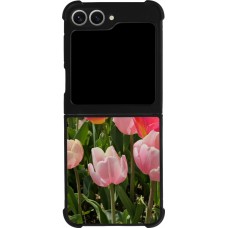 Coque Samsung Galaxy Z Flip6 - Silicone rigide noir Tulips Spring 2026