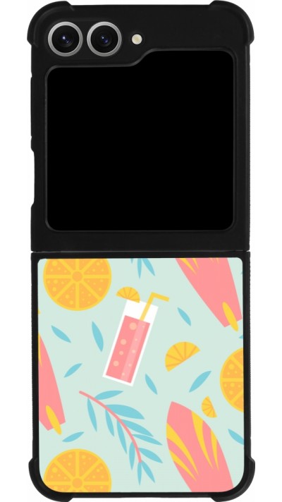 Coque Samsung Galaxy Z Flip6 - Silicone rigide noir Summer 2025 Pattern citron
