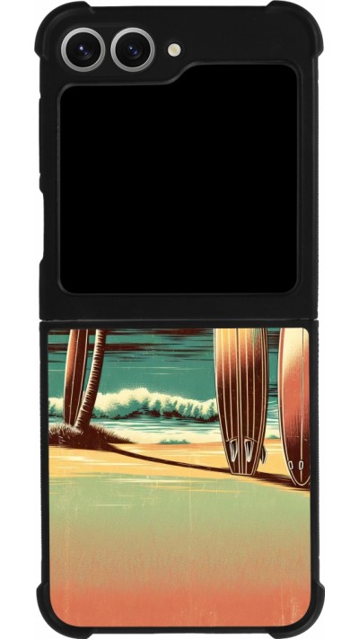 Coque Samsung Galaxy Z Flip6 - Silicone rigide noir Surf Paradise
