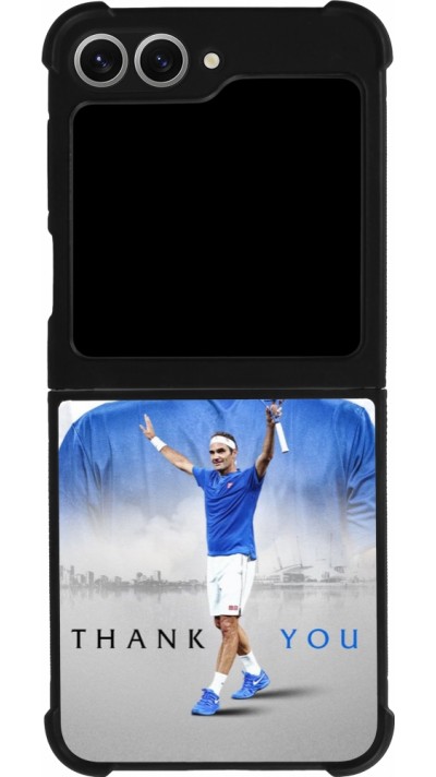 Coque Samsung Galaxy Z Flip6 - Silicone rigide noir Thank you Roger