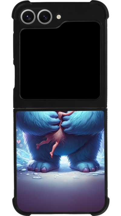 Coque Samsung Galaxy Z Flip6 - Silicone rigide noir Valentine 2024 Fluffy Love