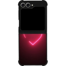 Samsung Galaxy Z Flip6 Case Hülle - Silikon schwarz Valentine 2023 single neon heart