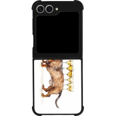 Samsung Galaxy Z Flip6 Case Hülle - Silikon schwarz Wine Teckel