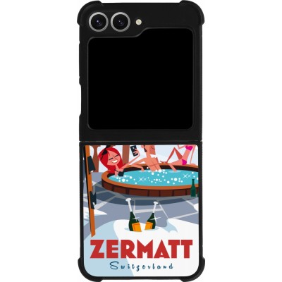 Coque Samsung Galaxy Z Flip6 - Silicone rigide noir Zermatt Mountain Jacuzzi