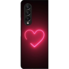 Samsung Galaxy Z Fold3 5G Case Hülle - Valentine 2023 single neon heart