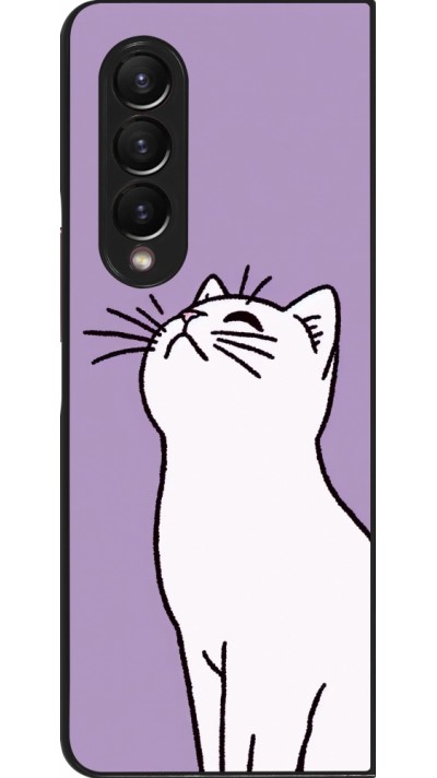 Coque Samsung Galaxy Z Fold4 - Chat sur fond violet