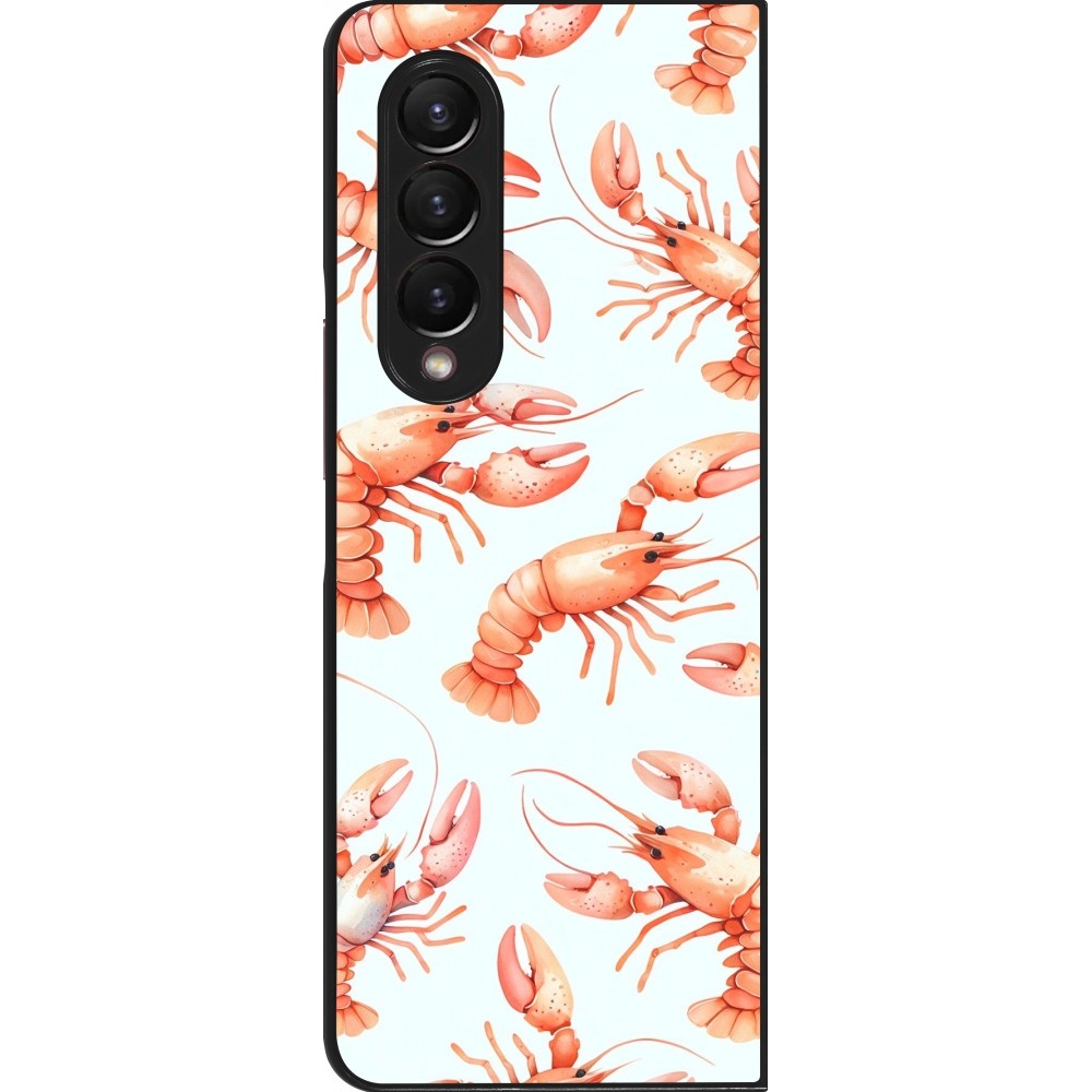 Samsung Galaxy Z Fold4 Case Hülle - Muster von pastellfarbenen Hummern