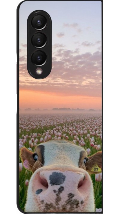 Coque Samsung Galaxy Z Fold4 - Cow with tulips Spring 2026