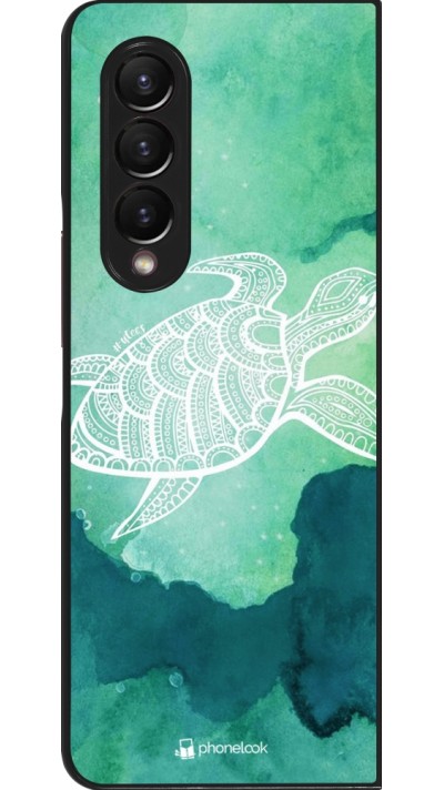 Coque Samsung Galaxy Z Fold4 - Turtle Aztec Watercolor