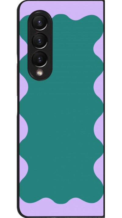 Coque Samsung Galaxy Z Fold4 - Wavy Rectangle Green Purple