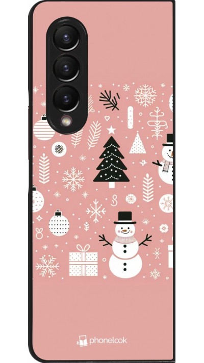 Samsung Galaxy Z Fold4 Case Hülle - Weihnachten 2024 Rose Schneemann Weihnachten