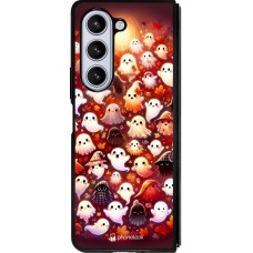 Coque Samsung Galaxy Z Fold5 - Silicone rigide noir Fantômes automne mignons