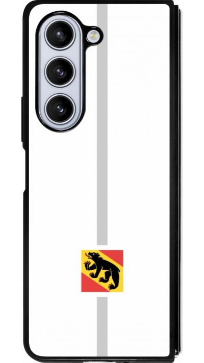 Coque Samsung Galaxy Z Fold5 - Silicone rigide noir Canton BE blanc