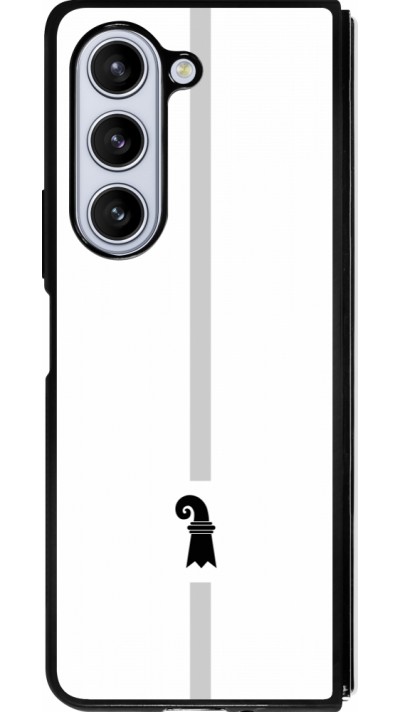 Coque Samsung Galaxy Z Fold5 - Silicone rigide noir Canton BS blanc
