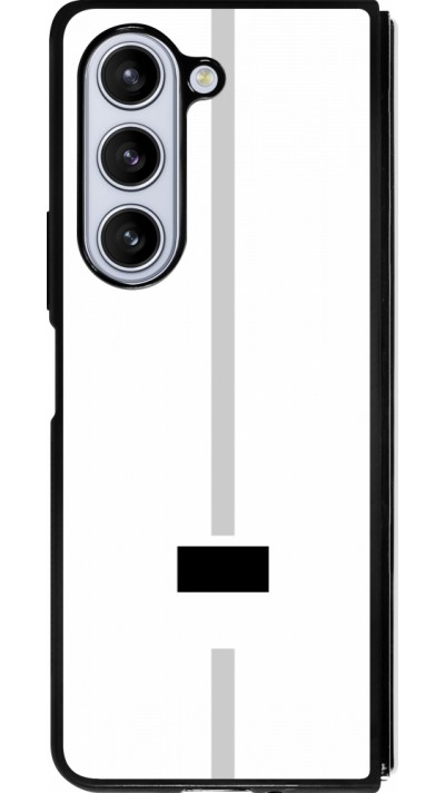 Coque Samsung Galaxy Z Fold5 - Silicone rigide noir Canton FR blanc