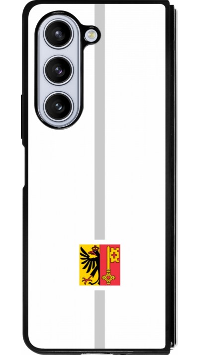 Coque Samsung Galaxy Z Fold5 - Silicone rigide noir Canton GE blanc