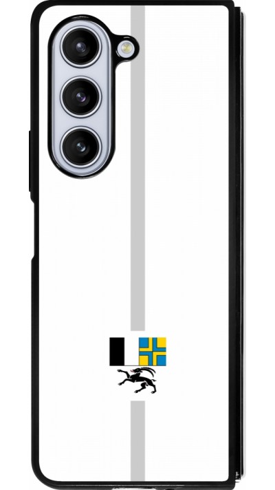 Coque Samsung Galaxy Z Fold5 - Silicone rigide noir Canton GR blanc