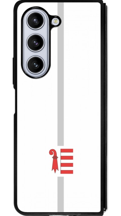 Coque Samsung Galaxy Z Fold5 - Silicone rigide noir Canton JU blanc