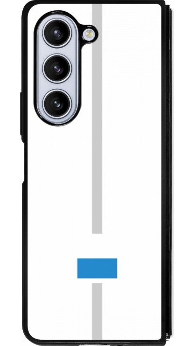 Coque Samsung Galaxy Z Fold5 - Silicone rigide noir Canton LU blanc