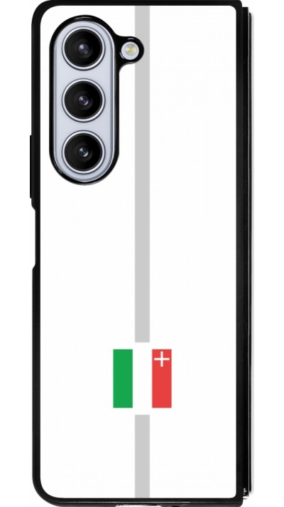 Coque Samsung Galaxy Z Fold5 - Silicone rigide noir Canton NE blanc