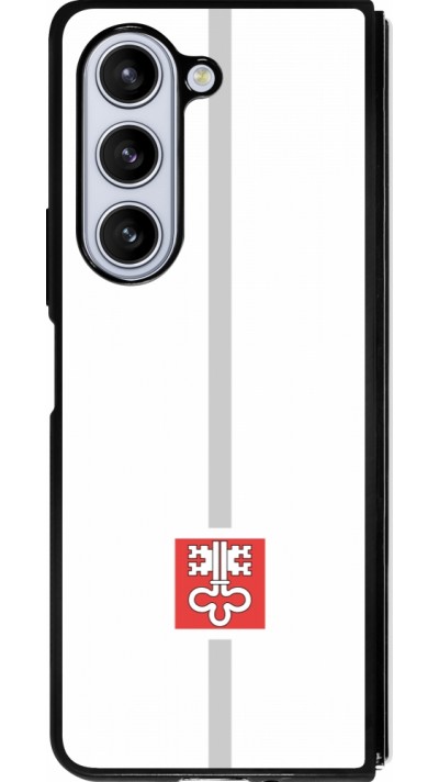 Coque Samsung Galaxy Z Fold5 - Silicone rigide noir Canton NW blanc