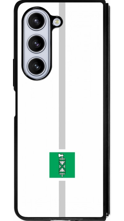 Coque Samsung Galaxy Z Fold5 - Silicone rigide noir Canton SG blanc