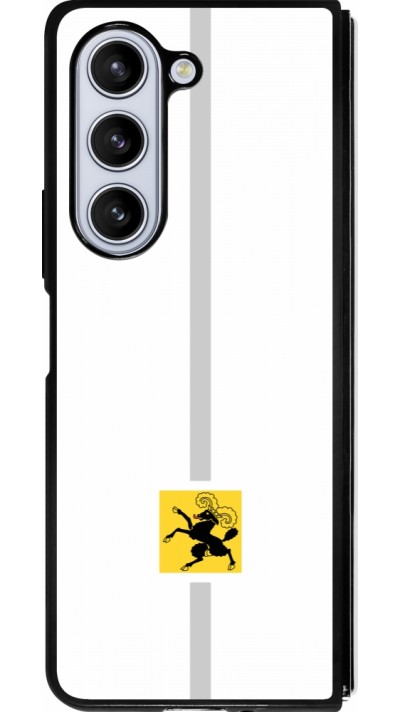 Coque Samsung Galaxy Z Fold5 - Silicone rigide noir Canton SH blanc