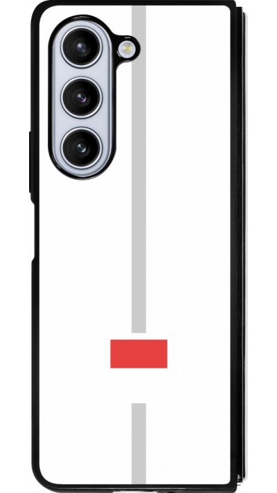 Coque Samsung Galaxy Z Fold5 - Silicone rigide noir Canton SO blanc