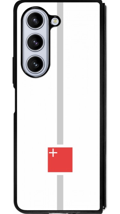Coque Samsung Galaxy Z Fold5 - Silicone rigide noir Canton SZ blanc