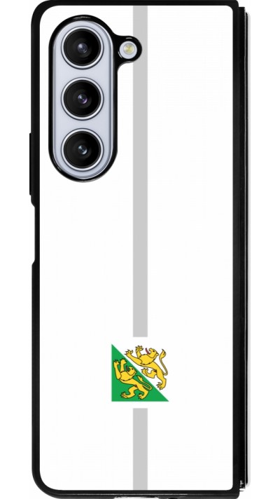 Coque Samsung Galaxy Z Fold5 - Silicone rigide noir Canton TG blanc