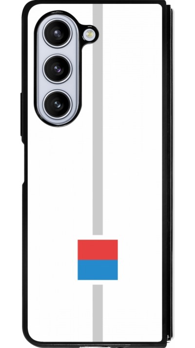 Coque Samsung Galaxy Z Fold5 - Silicone rigide noir Canton TI blanc