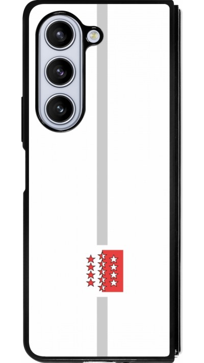 Coque Samsung Galaxy Z Fold5 - Silicone rigide noir Canton VS blanc