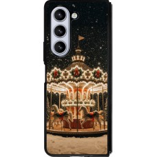 Coque Samsung Galaxy Z Fold5 - Silicone rigide noir Christmas 25 Carousel